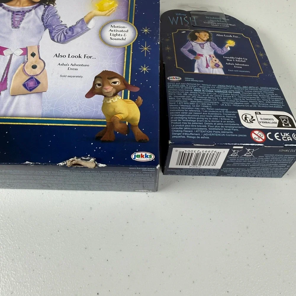 Disney Girls Wish Star Satchel Necklace Yellow Light Up Roleplay Toy Set NIB